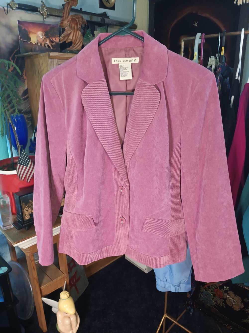 Requirements Rose Pink Corduroy Blazer Jacket